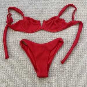Worn once - Monday swimwear red bikini set